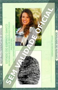 Imagem hipotética representando a carteira de identidade de Elaine Mickelly