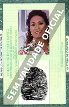 Imagem hipotética representando a carteira de identidade de Eliane Giardini