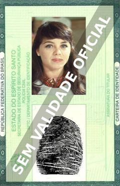 Imagem hipotética representando a carteira de identidade de Élida L'Astorina