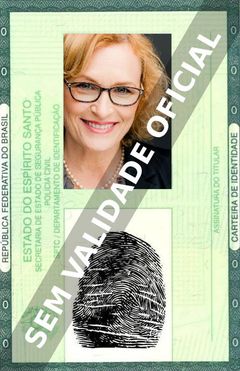 Imagem hipotética representando a carteira de identidade de Elizabeth Dennehy