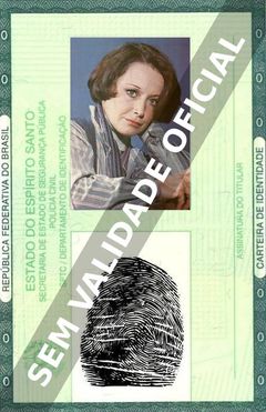 Imagem hipotética representando a carteira de identidade de Elizabeth Gasper