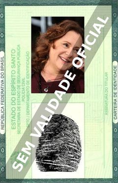 Imagem hipotética representando a carteira de identidade de Elizabeth Savala