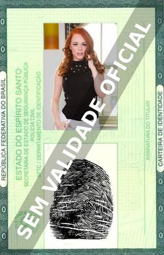 Imagem hipotética representando a carteira de identidade de Ella Hughes