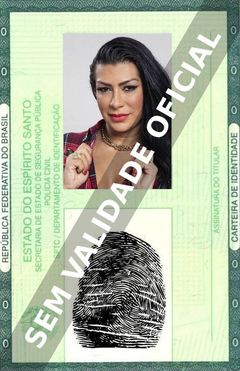 Imagem hipotética representando a carteira de identidade de Ellen Cardoso (Mulher Moranguinho)