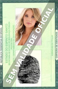 Imagem hipotética representando a carteira de identidade de Emily Levine