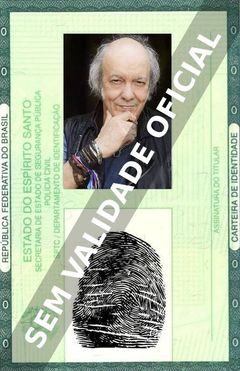Imagem hipotética representando a carteira de identidade de Erasmo Carlos