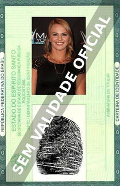 Imagem hipotética representando a carteira de identidade de Erica Wiebe