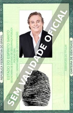 Imagem hipotética representando a carteira de identidade de Fábio Júnior
