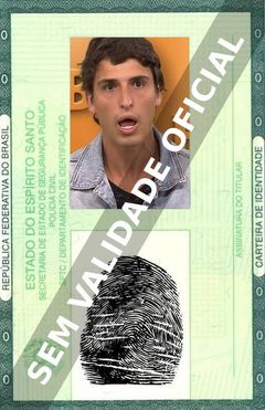 Imagem hipotética representando a carteira de identidade de Felipe Prior