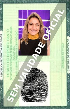 Imagem hipotética representando a carteira de identidade de Fernanda Gentil