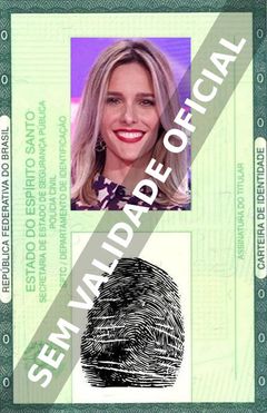 Imagem hipotética representando a carteira de identidade de Fernanda Lima