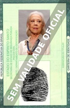 Imagem hipotética representando a carteira de identidade de Fernanda Montenegro