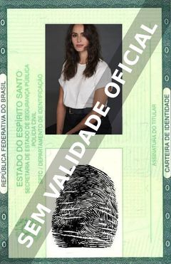 Imagem hipotética representando a carteira de identidade de Fernanda Urrejola