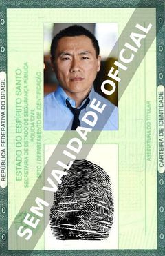 Imagem hipotética representando a carteira de identidade de Fernando Chien