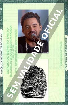Imagem hipotética representando a carteira de identidade de Fernando Zor