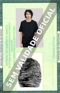 Imagem hipotética representando a carteira de identidade de Finn Wolfhard