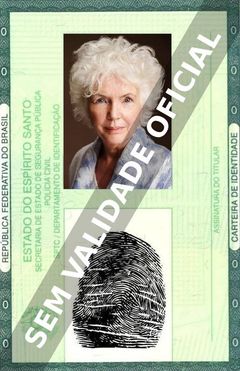 Imagem hipotética representando a carteira de identidade de Fionnula Flanagan