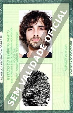 Imagem hipotética representando a carteira de identidade de Fiuk
