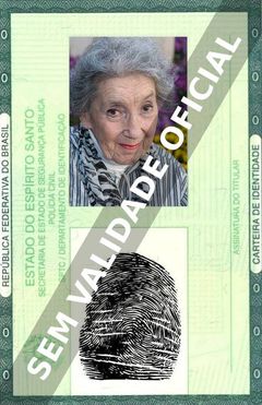 Imagem hipotética representando a carteira de identidade de Frances Bay