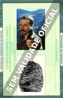 Imagem hipotética representando a carteira de identidade de Franco Nero