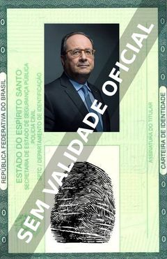 Imagem hipotética representando a carteira de identidade de François Hollande