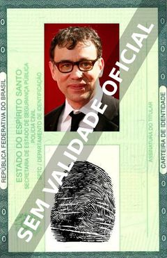 Imagem hipotética representando a carteira de identidade de Fred Armisen