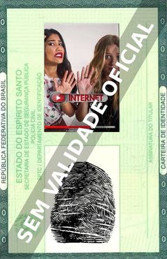 Imagem hipotética representando a carteira de identidade de Gabi Lopes