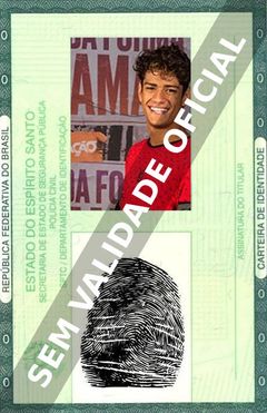 Imagem hipotética representando a carteira de identidade de Gabriel Santana