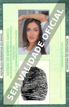Imagem hipotética representando a carteira de identidade de Gabriela Melim