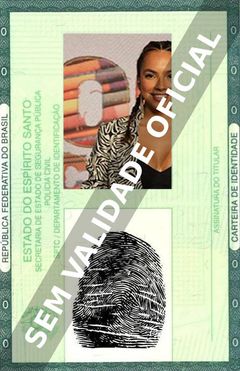 Imagem hipotética representando a carteira de identidade de Gabriela Moreyra