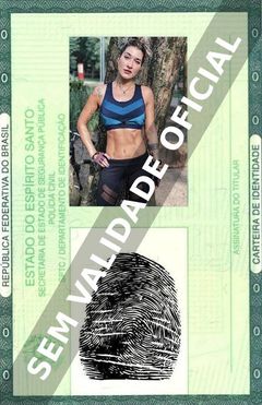 Imagem hipotética representando a carteira de identidade de Gabriela Pugliesi