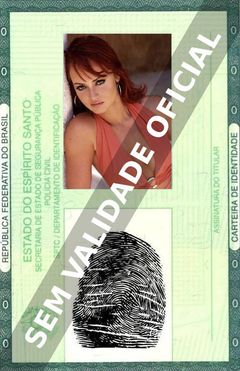 Imagem hipotética representando a carteira de identidade de Gabriela Spanic