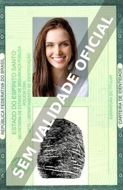 Imagem hipotética representando a carteira de identidade de Gabriella Spaciari