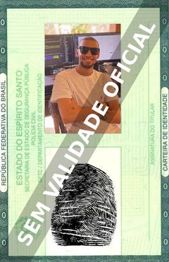 Imagem hipotética representando a carteira de identidade de Gabriel Paiva
