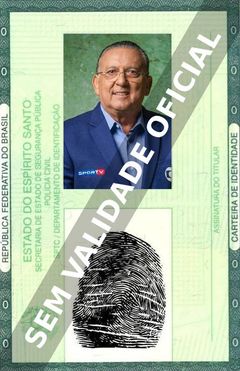 Imagem hipotética representando a carteira de identidade de Galvão Bueno
