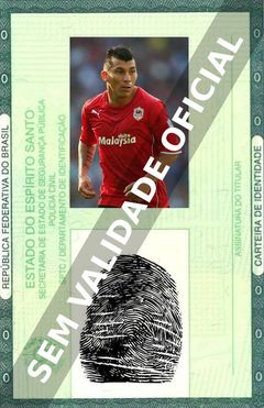 Imagem hipotética representando a carteira de identidade de Gary Medel