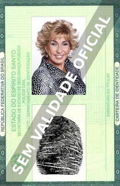 Imagem hipotética representando a carteira de identidade de Georgina Barbarossa
