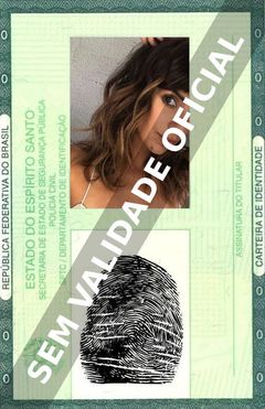 Imagem hipotética representando a carteira de identidade de Gimena Accardi