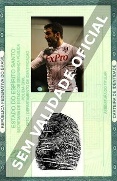 Imagem hipotética representando a carteira de identidade de Giorgos Karagounis