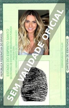 Imagem hipotética representando a carteira de identidade de Giovanna Antonelli