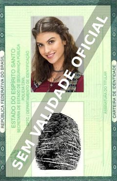 Imagem hipotética representando a carteira de identidade de Giovanna Grigio