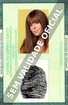 Imagem hipotética representando a carteira de identidade de Giovanna Lancellotti