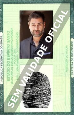 Imagem hipotética representando a carteira de identidade de Giuseppe Raucci