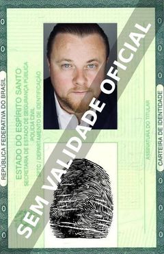 Imagem hipotética representando a carteira de identidade de Glen Barry