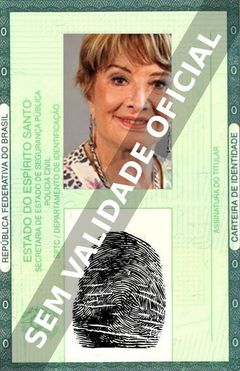 Imagem hipotética representando a carteira de identidade de Glória Menezes