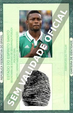 Imagem hipotética representando a carteira de identidade de Godfrey Oboabona