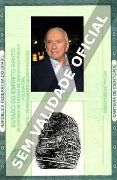 Imagem hipotética representando a carteira de identidade de Gore Vidal