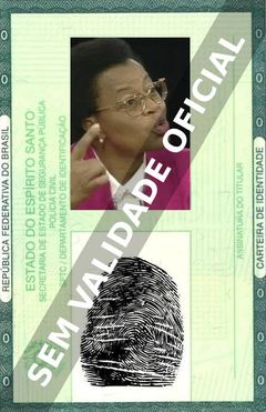 Imagem hipotética representando a carteira de identidade de Graça Machel