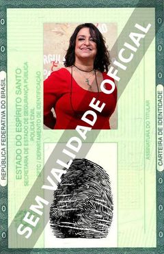 Imagem hipotética representando a carteira de identidade de Grace Gianoukas