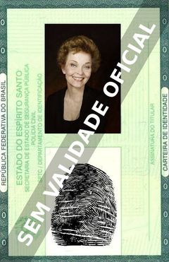 Imagem hipotética representando a carteira de identidade de Grace Zabriskie